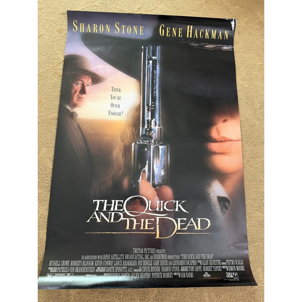 Vintage 1995 The‎ Quick & the Dead Movie Poster Sharon Stone Gene Hackman 27x40